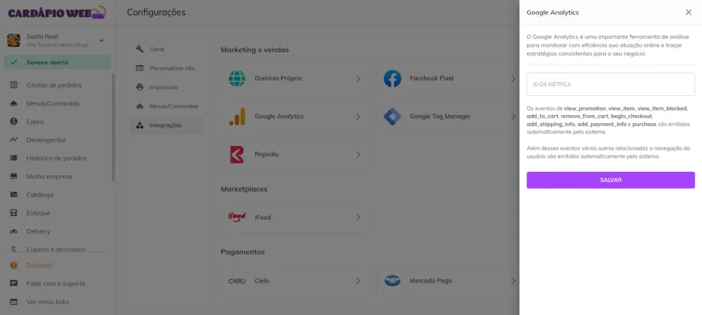 Google Analytics no delivery